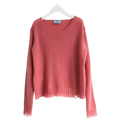 Pre-owned Miuccia Prada Prada Resort 2016 Distressed Hem Mohair Mix Jumper In Pink