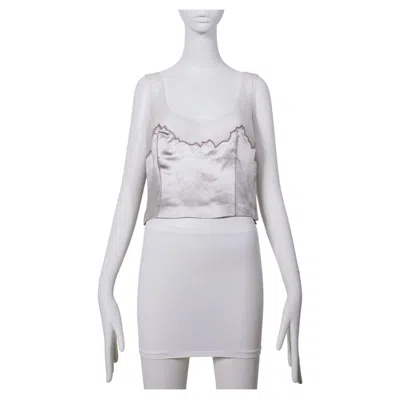 Pre-owned Miuccia Prada Prada Spring Summer 1998 Runway Silk And Latex Top In Gray