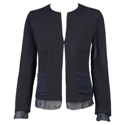 Pre-owned Miuccia Prada Prada Spring/summer 2000 Runway Collection Midnight Navy Grommet Jacket It44 In Blue