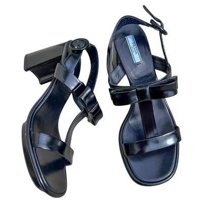 Pre-owned Miuccia Prada Prada S/s 2013 Black Patent Leather Platform Sandals – Size 39