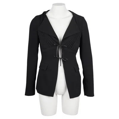 Pre-owned Miuccia Prada Prada Structured Blazer With Tie-back Detail – Made In Italy, 2008 It42 In Black