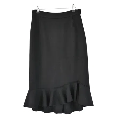 Pre-owned Miuccia Prada Prada Vintage Fall 2008 Black Wool Felt Frill Hem Skirt It44/uk12
