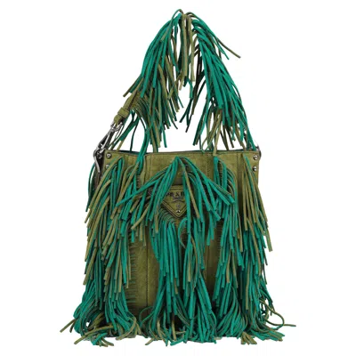 Pre-owned Miuccia Prada Vintage Spring/summer 2007 Emerald Suede Bag In Green