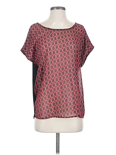 Pre-owned Mix & Co Short Sleeve Blouse In Red