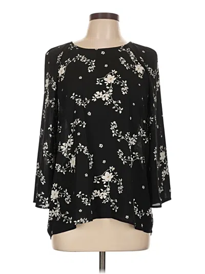 Pre-owned Mix By 41 Hawthorn 3/4 Sleeve Blouse In Black