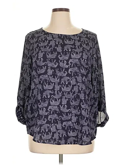 Pre-owned Mix By 41 Hawthorn 3/4 Sleeve Blouse In Gray