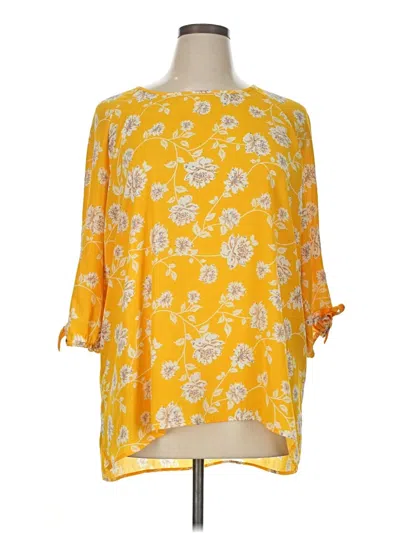 Pre-owned Mix By 41 Hawthorn 3/4 Sleeve Blouse In Yellow