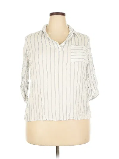 Pre-owned Mix By 41 Hawthorn 3/4 Sleeve Button Down Shirt In White