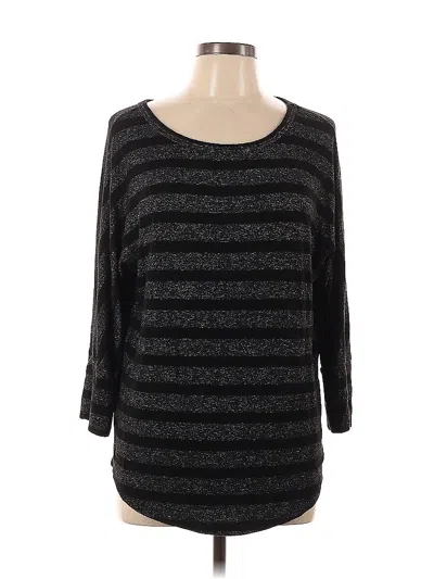 Pre-owned Mix By 41 Hawthorn 3/4 Sleeve Top Black Boatneck Tops