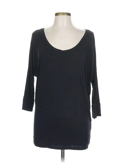 Pre-owned Mix By 41 Hawthorn 3/4 Sleeve Top Black Scoop Neck Tops