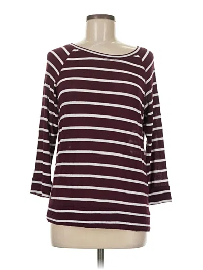 Pre-owned Mix By 41 Hawthorn 3/4 Sleeve Top Burgundy Boatneck Tops