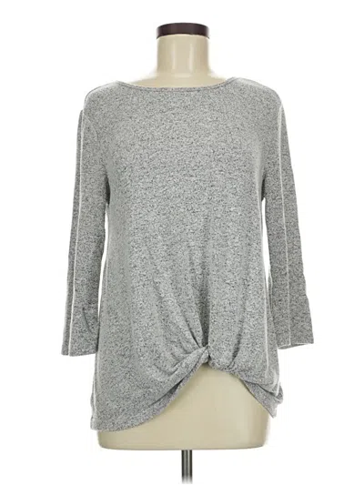 Pre-owned Mix By 41 Hawthorn 3/4 Sleeve Top Gray Boatneck Tops