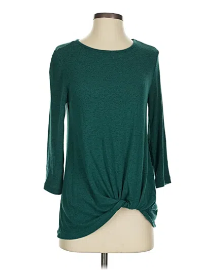 Pre-owned Mix By 41 Hawthorn 3/4 Sleeve Top Green Boatneck Tops