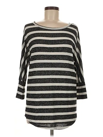 Pre-owned Mix By 41 Hawthorn 3/4 Sleeve Top Silver Boatneck Tops