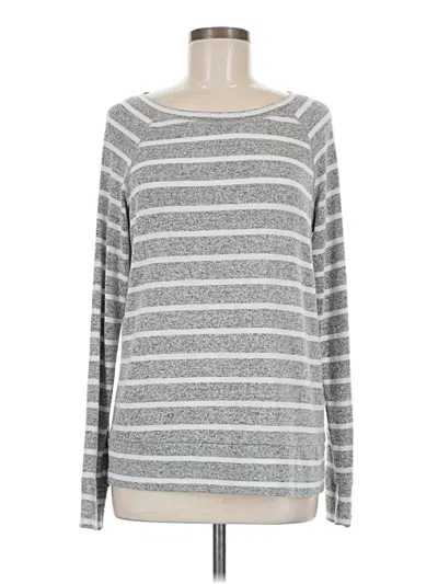 Pre-owned Mix By 41 Hawthorn Long Sleeve Top Gray Boatneck Tops