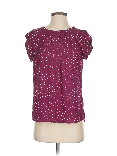 Pre-owned Mix By 41 Hawthorn Short Sleeve Blouse In Burgundy