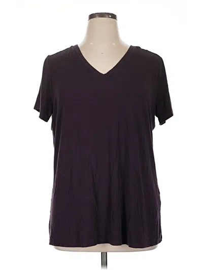 Pre-owned Mix By 41 Hawthorn Short Sleeve Top Purple V Neck Tops