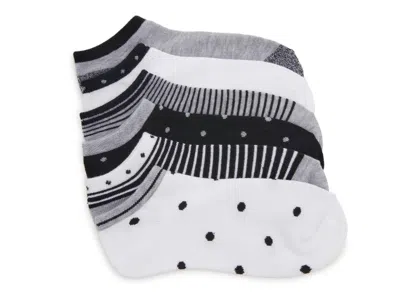 Mix No 6 Mix No. 6 Dot Stripe No Show Socks 6 Pack In Gray