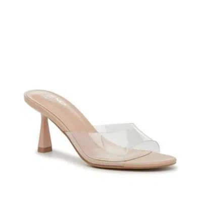 Mix No 6 Mix No. Rislea Sandals Women's Clear Slip On Open Toe Flared Heel Htat1380 In White