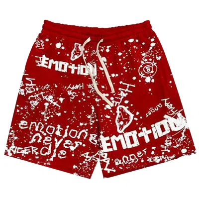 Pre-owned Mixed Emotion Graffiti Shorts 'red' | Men's Size Xxl
