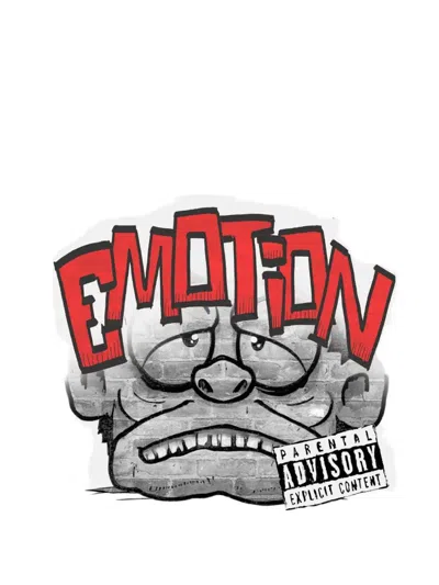 Mixed Emotion Graphic-print Cropped T-shirt In White