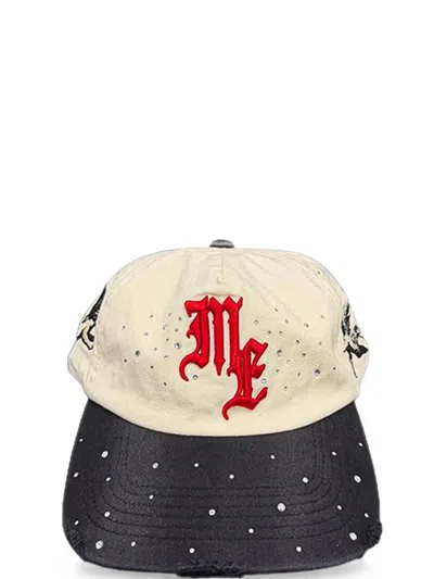 Mixed Emotion Me Logo-embroidered Rhinestone-embellished Baseball Cap In Nude
