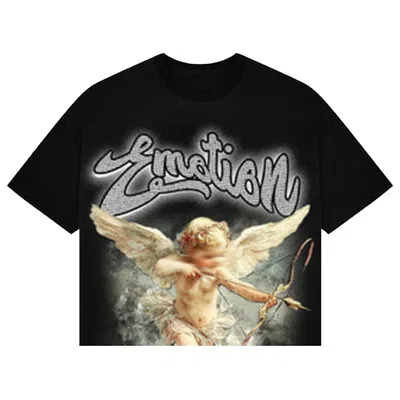 Pre-owned Mixed Emotion Rhinestone Cropped Tee 'black' | Men's Size M