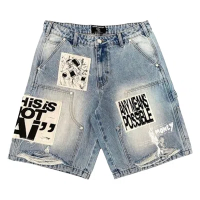 Pre-owned Mixed Emotion S Ai Denim Shorts 'blue' | Men's Size Xxl