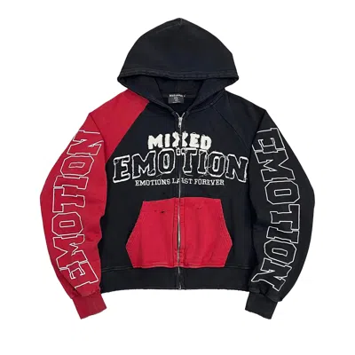 Pre-owned Mixed Emotion Split Decision Zipup Hoodie Blk/red 'black/red' | Men's Size M