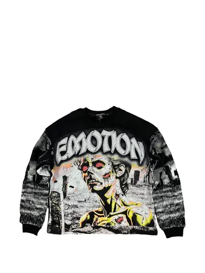 Mixed Emotion Tombstone Graphic-print Cotton Sweatshirt In Multi
