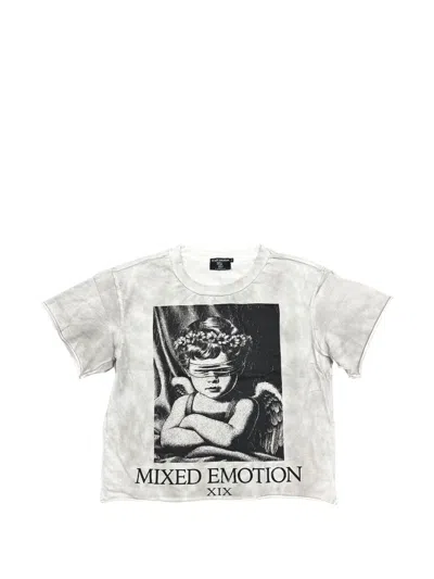 Mixed Emotion Xix Graphic-print Oversized T-shirt In White