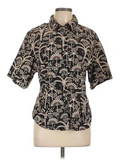 Pre-owned Mixed Short Sleeve Blouse In Black
