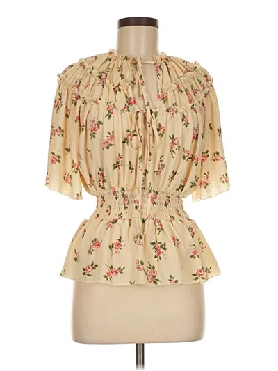 Pre-owned Mixed Threads Short Sleeve Blouse In White