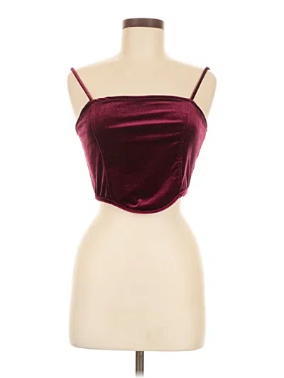 Pre-owned Mixed Threads Sleeveless Top Burgundy Strapless Neckline Tops