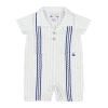 Mixed Up Clothing Kids'  Bordado Baby Romper In Blue/white Stripes
