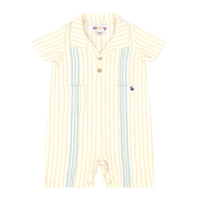 Mixed Up Clothing Kids'  Bordado Baby Romper In Neutral