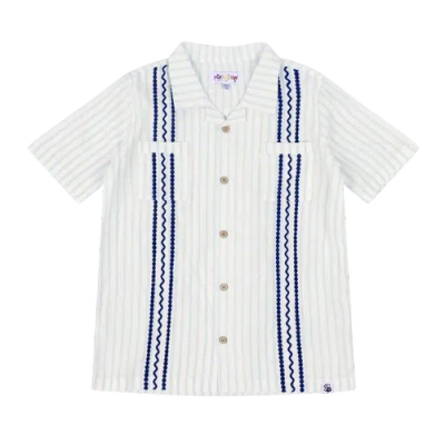 Mixed Up Clothing Kids'  Boys Bordado Shirt In Blue/white Stripes