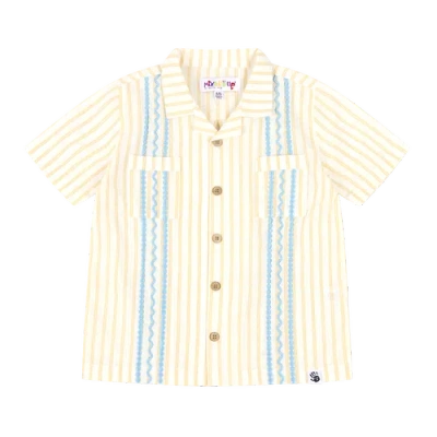 Mixed Up Clothing Kids'  Boys Bordado Shirt In Yellow/white Stripes