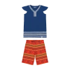 Mixed Up Clothing Girls Burda Tunic & Short Set In Sodalite Blue/jacquard Stripe
