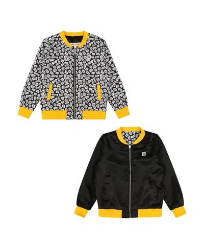 Mixed Up Clothing Kids' Girls Reversible Bomber Jacket In Black