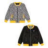 Mixed Up Clothing Girls Reversible Zip Up Lightweight Bomber Jacket In Black/yellow/hello