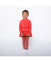 Mixed Up Clothing Kids' Girls Tiered Tunic And Legging Set In Red