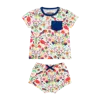 Mixed Up Clothing Suave Baby Tee And Bloomer Shorts Set In Animal Arabesque