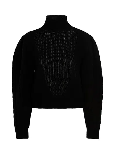 Mixik Black Wool Women's Cardigan
