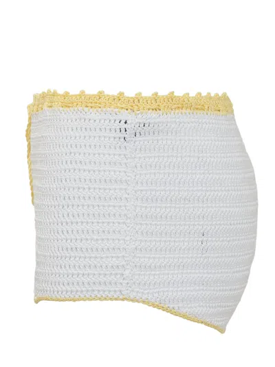 Mixik Casual Mini Shorts For Summer In Bianco