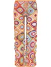 Mixik Embroidery Trousers In Orange