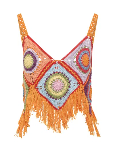 Mixik Vibrant Mini Top For Effortless Style In Arancione/pesca