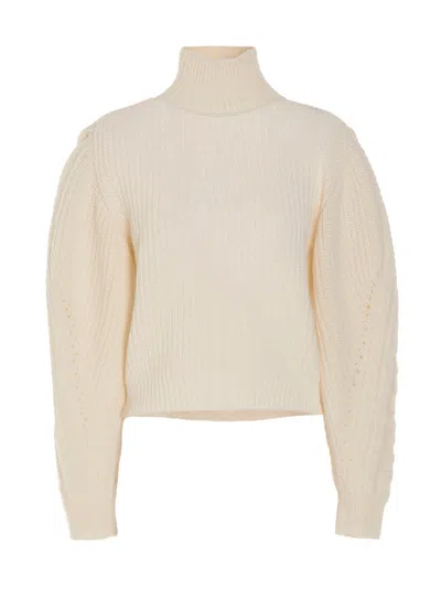 Mixik White Wool Women's Cardigan