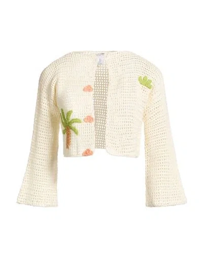 Mixik Woman Cardigan Ivory Size M Cotton In Pink