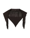 Mixik Woman Scarf Dark Brown Size - Cashmere, Soft Leather